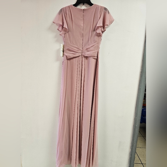 Eliza J Women's Dress Flutter Sleeve V-neck Twist Waist Gown - Picture 6 of 8